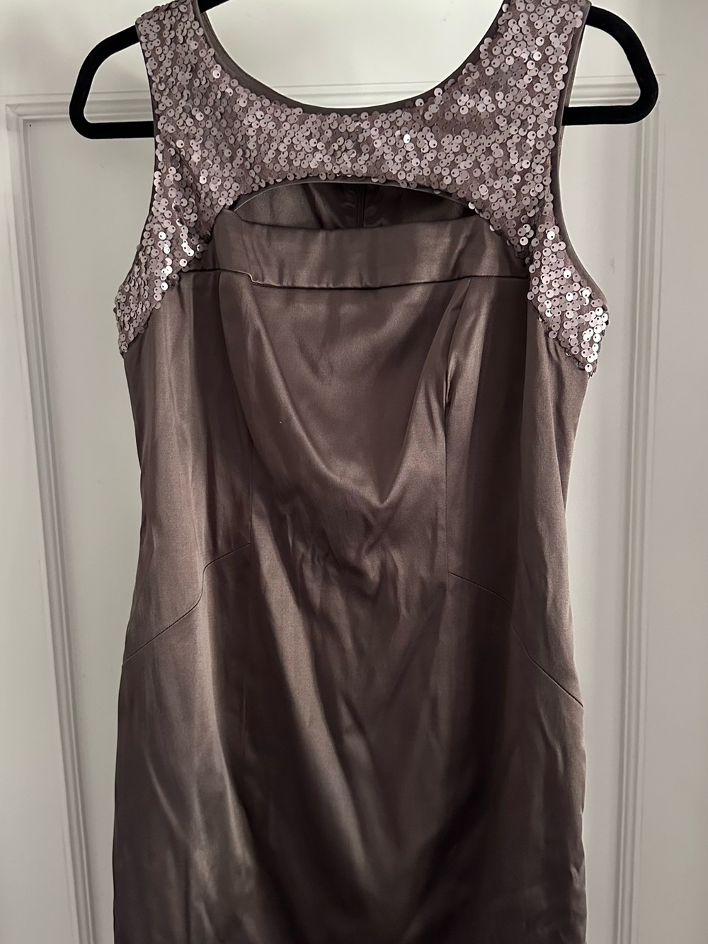 Roz & Ali Mauve Sequin-Trim Midi Dress
